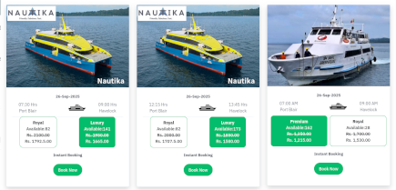 Screenshot, Booking ferry in Andaman