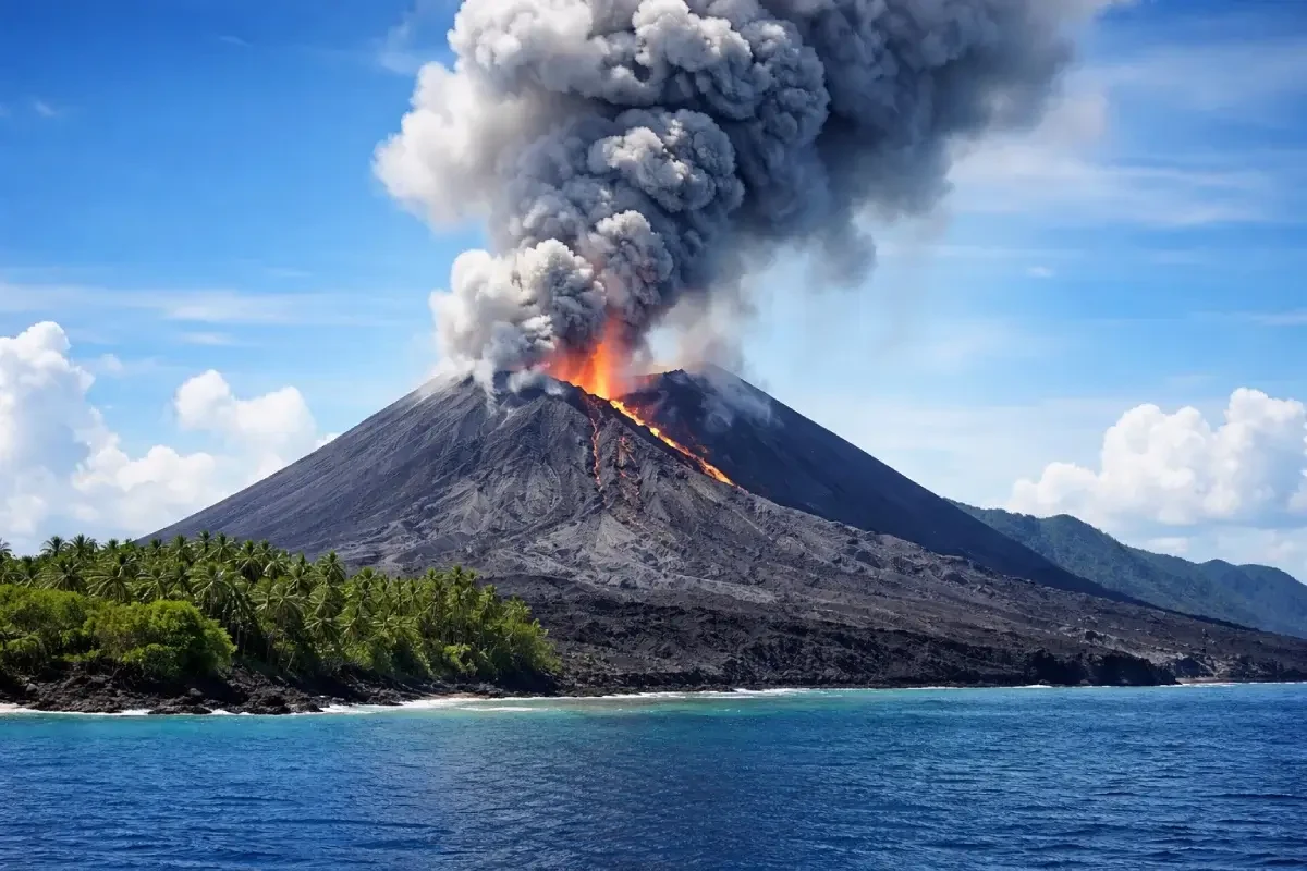 Barren Island active volcano in the Andaman Sea